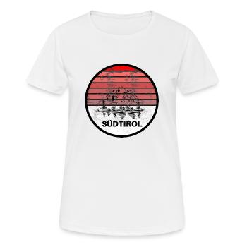 Beau logo des montagnes et du Tyrol du Sud - T-shirt respirant Femme - blanc - Devant - AI Model Female 172 dark (172cm)