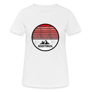 BEAU LOGO DES MONTAGNES ET DU TYROL DU SUD - T-shirt respirant Femme - blanc - Devant - AI Model Female 172 dark (172cm)