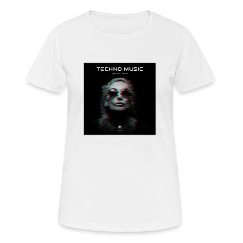 Techno Musik glitch - Frauen T-Shirt atmungsaktiv - Weiß - Vorne - AI Model Female 172 dark (172cm)