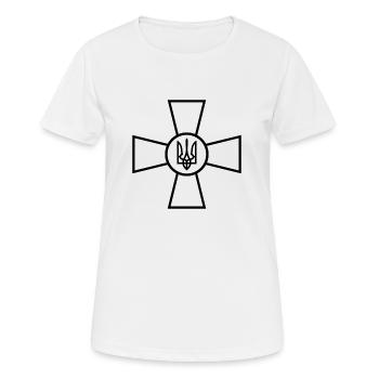 Ukraine - Croix de l’Armée - Armoiries - Zelenskyi - T-shirt respirant Femme - blanc - Devant - AI Model Female 172 dark (172cm)
