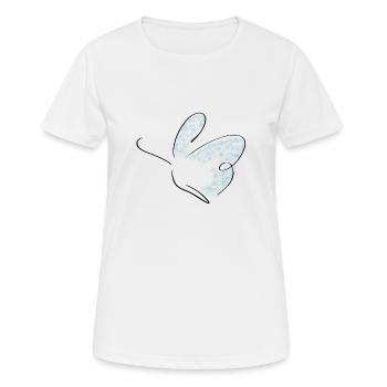 Schmetterling Line Art - Minimalistisch mit Farbe - Frauen T-Shirt atmungsaktiv - Weiß - Vorne - AI Model Female 172 dark (172cm)