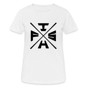X Poisson de texte - T-shirt respirant Femme - blanc - Devant - AI Model Female 172 dark (172cm)
