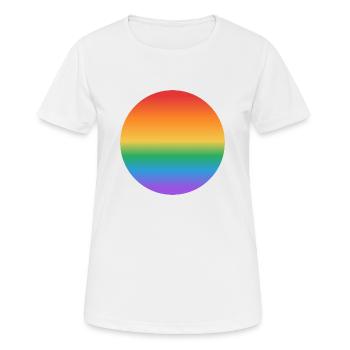 Rainbow gradient circle - Women's Breathable T-Shirt - white - Front - AI Model Female 172 dark (172cm)