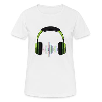 casque musique - T-shirt respirant Femme - blanc - Devant - AI Model Female 172 dark (172cm)