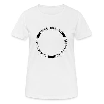 Made in Germany - Frauen T-Shirt atmungsaktiv - Weiß - Vorne - AI Model Female 172 dark (172cm)