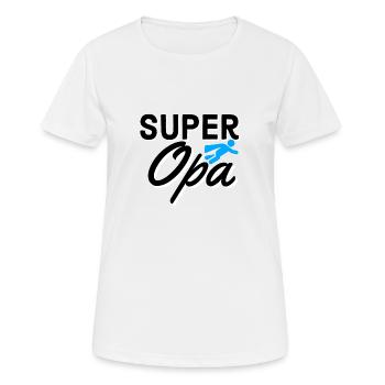 Super Opa Text mit Figur flieger - Frauen T-Shirt atmungsaktiv - Weiß - Vorne - AI Model Female 172 dark (172cm)