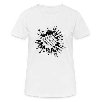 Tropfen Farbklecks Mischpult - Frauen T-Shirt atmungsaktiv - Weiß - Vorne - AI Model Female 172 dark (172cm)