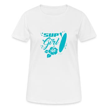 SUP Girl türkis - Frauen T-Shirt atmungsaktiv - Weiß - Vorne - AI Model Female 172 dark (172cm)