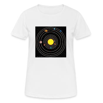 Système solaire - T-shirt respirant Femme - blanc - Devant - AI Model Female 172 dark (172cm)