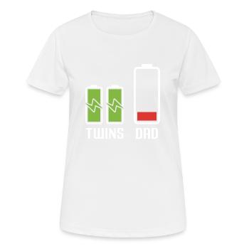 Papa Twins Batterie Énergie - T-shirt respirant Femme - blanc - Devant - AI Model Female 172 dark (172cm)