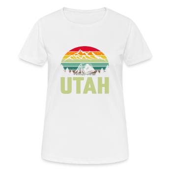 Utah Retro Vintage Mountains - Frauen T-Shirt atmungsaktiv - Weiß - Vorne - AI Model Female 172 dark (172cm)