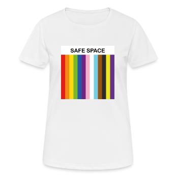 LBGTQIA Safe Space stolzer Verbündeter - Frauen T-Shirt atmungsaktiv - Weiß - Vorne - AI Model Female 172 dark (172cm)