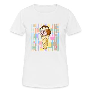 Eis - Frauen T-Shirt atmungsaktiv - Weiß - Vorne - AI Model Female 172 dark (172cm)
