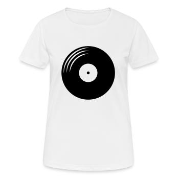 Disque vinyle rond - T-shirt respirant Femme - blanc - Devant - AI Model Female 172 dark (172cm)