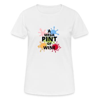 Ein Mega-Pint Wein - Frauen T-Shirt atmungsaktiv - Weiß - Vorne - AI Model Female 172 dark (172cm)