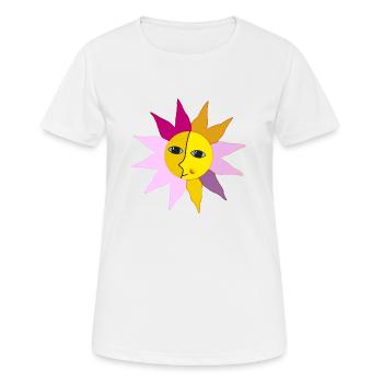 Sun Rays Moon Face Moment Happiness hygge - Women's Breathable T-Shirt - white - Front - AI Model Female 172 dark (172cm)
