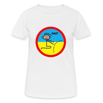 Grenzen setzen Halt - Grenze zur Ukraine Tabu - Frauen T-Shirt atmungsaktiv - Weiß - Vorne - AI Model Female 172 dark (172cm)