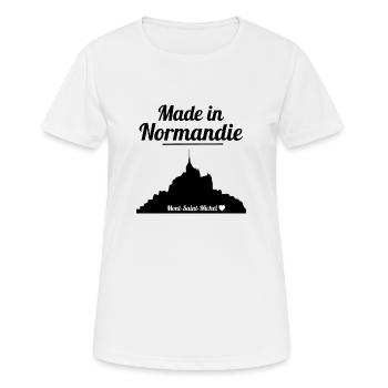 hergestellt in der Normandie . - Frauen T-Shirt atmungsaktiv - Weiß - Vorne - AI Model Female 172 dark (172cm)