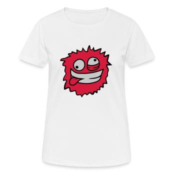 Haariges Monster Gesicht - Frauen T-Shirt atmungsaktiv - Weiß - Vorne - AI Model Female 172 dark (172cm)