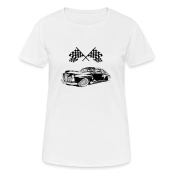 Auto - Frauen T-Shirt atmungsaktiv - Weiß - Vorne - AI Model Female 172 dark (172cm)