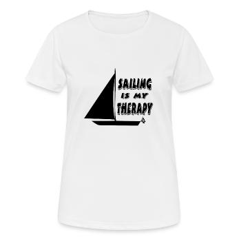 Segeln - Frauen T-Shirt atmungsaktiv - Weiß - Vorne - AI Model Female 172 dark (172cm)
