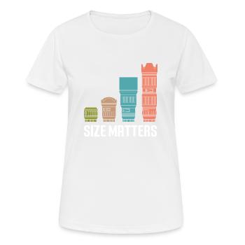 Size Matter Objektiv Foto Kamera Fotograf - Frauen T-Shirt atmungsaktiv - Weiß - Vorne - AI Model Female 172 dark (172cm)