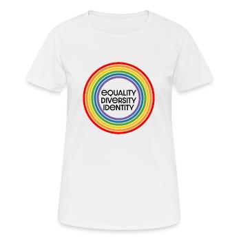 equality diversity identity LGBT lgbtqi queer - Women's Breathable T-Shirt - white - Front - AI Model Female 172 dark (172cm)
