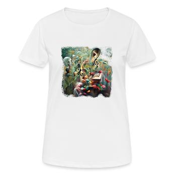 Les mélodies inouïes sont-elles douces? - T-shirt respirant Femme - blanc - Devant - AI Model Female 172 dark (172cm)