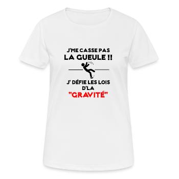 gravité - T-shirt respirant Femme - blanc - Devant - AI Model Female 172 dark (172cm)