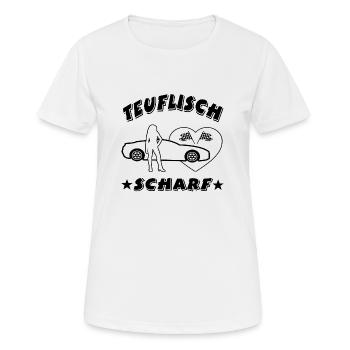 Auto - Frauen T-Shirt atmungsaktiv - Weiß - Vorne - AI Model Female 172 dark (172cm)