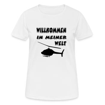 Hubschrauber - Frauen T-Shirt atmungsaktiv - Weiß - Vorne - AI Model Female 172 dark (172cm)