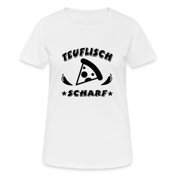 Pizza - Frauen T-Shirt atmungsaktiv - Weiß - Vorne - AI Model Female 172 dark (172cm)