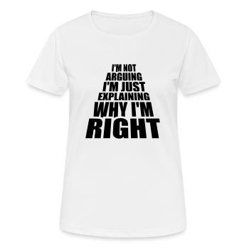 Je ne discute pas - T-shirt respirant Femme - blanc - Devant - AI Model Female 172 dark (172cm)