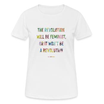 La révolution sera féministe - Rosa Luxemburgo - T-shirt respirant Femme - blanc - Devant - AI Model Female 172 dark (172cm)