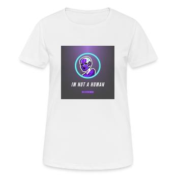 Im not a human - Frauen T-Shirt atmungsaktiv - Weiß - Vorne - AI Model Female 172 dark (172cm)