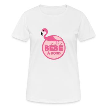Bébé à bord flamand rose - T-shirt respirant Femme - blanc - Devant - AI Model Female 172 dark (172cm)