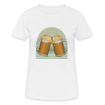 Pints - Frauen T-Shirt atmungsaktiv - Weiß - Vorne - AI Model Female 172 dark (172cm)