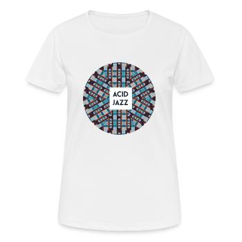 Modern Acid Jazz Music - Frauen T-Shirt atmungsaktiv - Weiß - Vorne - AI Model Female 172 dark (172cm)