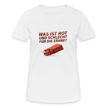 Ziegelstein - Lustiger Spruch - Frauen T-Shirt atmungsaktiv - Weiß - Vorne - AI Model Female 172 dark (172cm)