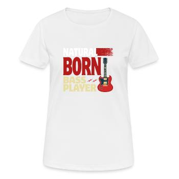 Geborener Bassist - Frauen T-Shirt atmungsaktiv - Weiß - Vorne - AI Model Female 172 dark (172cm)