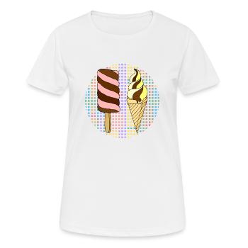 Eis - Frauen T-Shirt atmungsaktiv - Weiß - Vorne - AI Model Female 172 dark (172cm)
