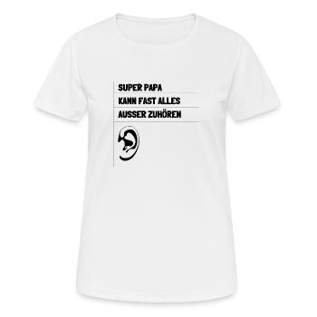 Super Papa - Frauen T-Shirt atmungsaktiv - Weiß - Vorne - AI Model Female 172 dark (172cm)