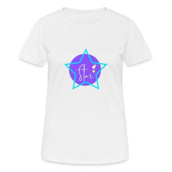 star - Frauen T-Shirt atmungsaktiv - Weiß - Vorne - AI Model Female 172 dark (172cm)