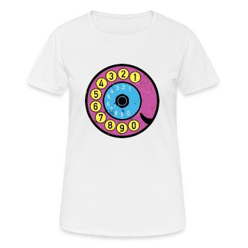 Cadran coloré Vintage Retro Phone Nostalgia - T-shirt respirant Femme - blanc - Devant - AI Model Female 172 dark (172cm)