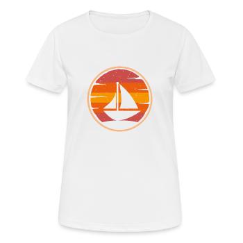 boot retro Segeln Segelboot Vintage - Frauen T-Shirt atmungsaktiv - Weiß - Vorne - AI Model Female 172 dark (172cm)