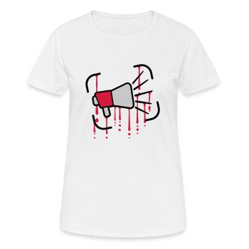 Laisse tomber megaphone Loud Speech - T-shirt respirant Femme - blanc - Devant - AI Model Female 172 dark (172cm)