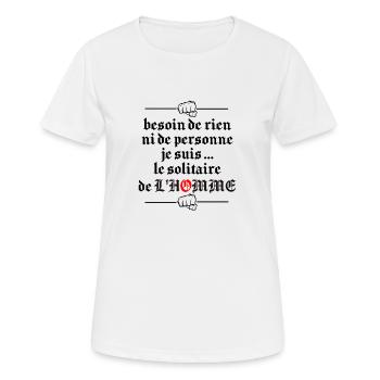 solitaire . - T-shirt respirant Femme - blanc - Devant - AI Model Female 172 dark (172cm)