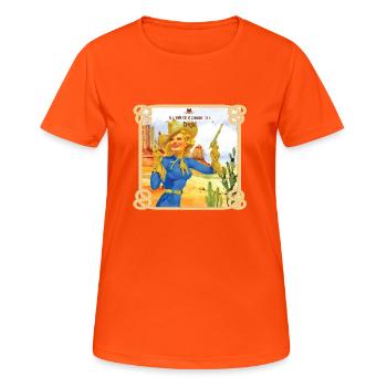 Be a girl - Frauen T-Shirt atmungsaktiv - Neonorange - Vorne - AI Model Female 172 dark (172cm)