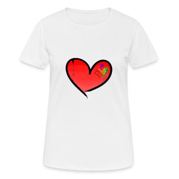 Pabsy You / Herz weint - Frauen T-Shirt atmungsaktiv - Weiß - Vorne - AI Model Female 172 dark (172cm)