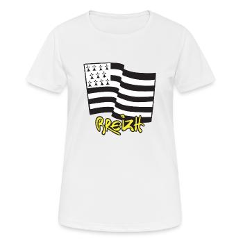 logo Jaune - T-shirt respirant Femme - blanc - Devant - AI Model Female 172 dark (172cm)